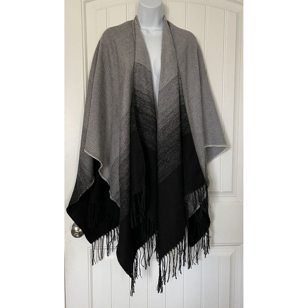 Shawl Wrap Womens Oversized Classic Black Gray Boho Western